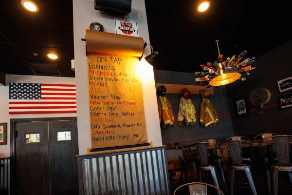 Interior of The Cove Bar and Grill with list of Beers On Tap